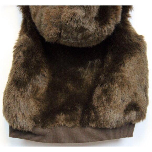 NWT 2008 Gymboree Winter Snowflake Brown Faux Fur Sleeves Jacket Vest Hood Zip S - Picture 6 of 11